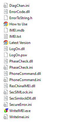 WriteIMEI Tool Files