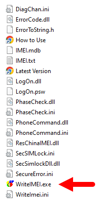 WriteIMEI Tool Open